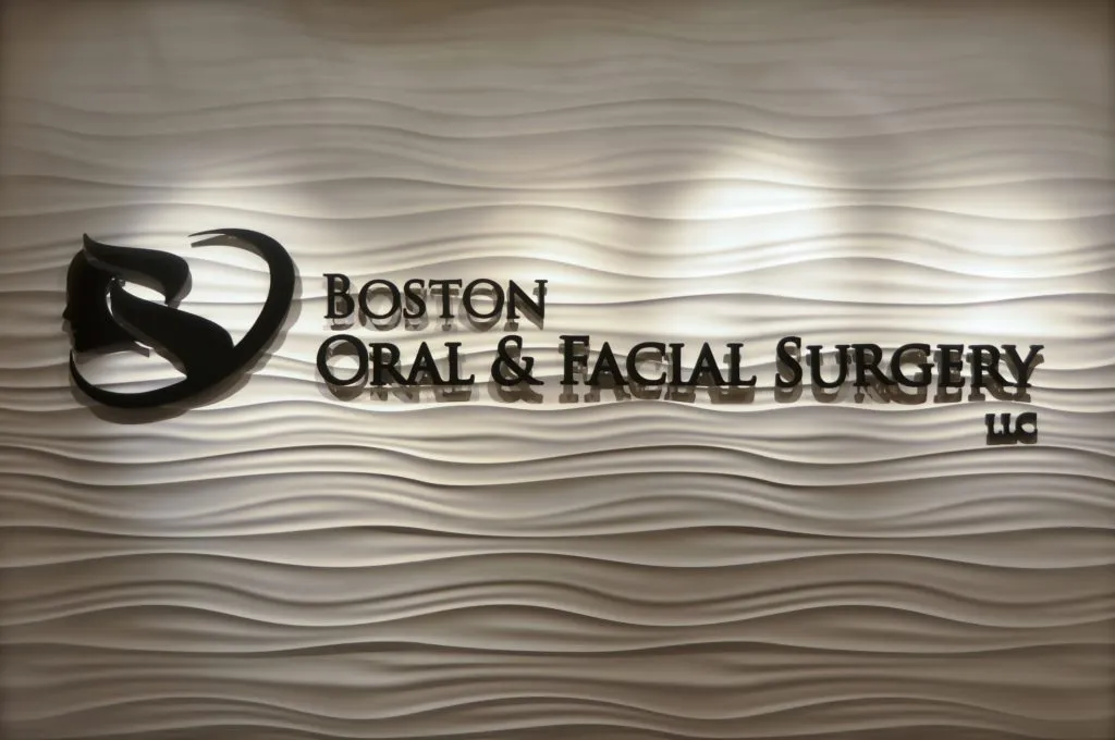 Office tour logo on wall 